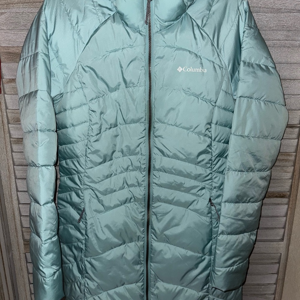 NWOT Columbia Blue Long Puffer Jacket Lightweight Insulated